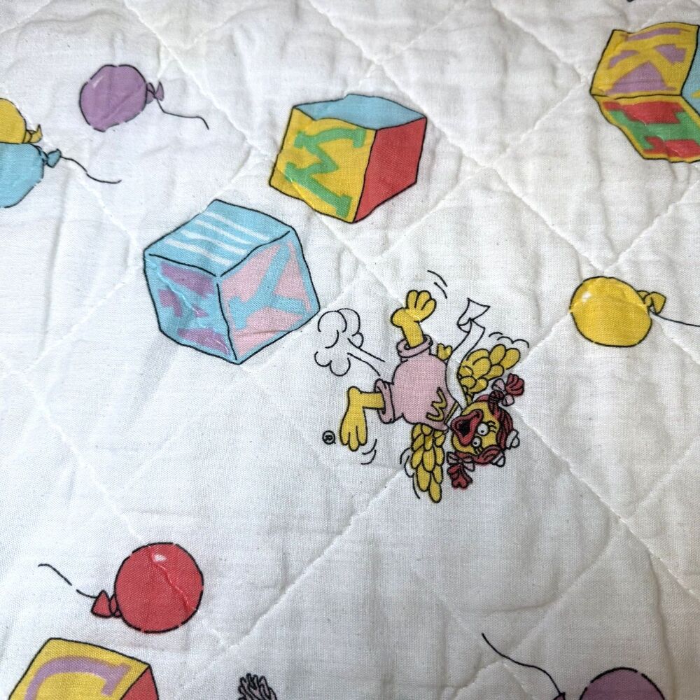 Vintage 1980s McDonald’s Baby Quilt Blanket Ronald Grimace McDonaldland Balloons - Picture 4 of 7